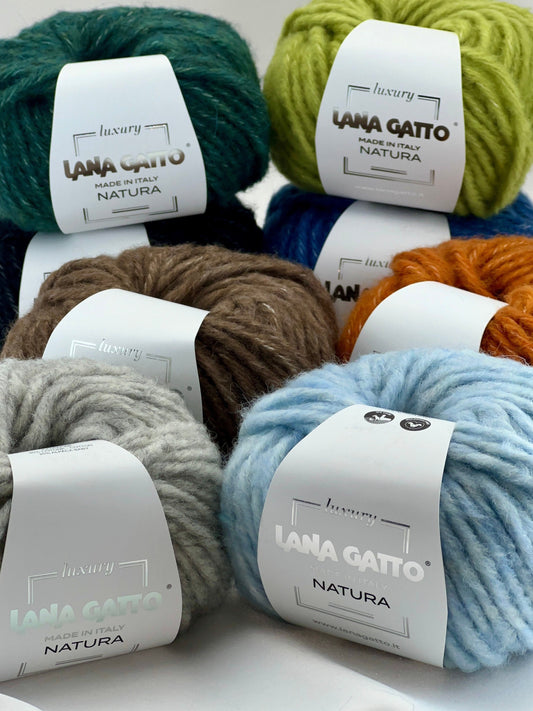 Alpaca 25 Merino 40 Cotton 35 Yarn, NATURA, Luxury Italian Yarn by Lana Gatto, Chunky Weight, 50g/50m (55yrd/1.76oz)