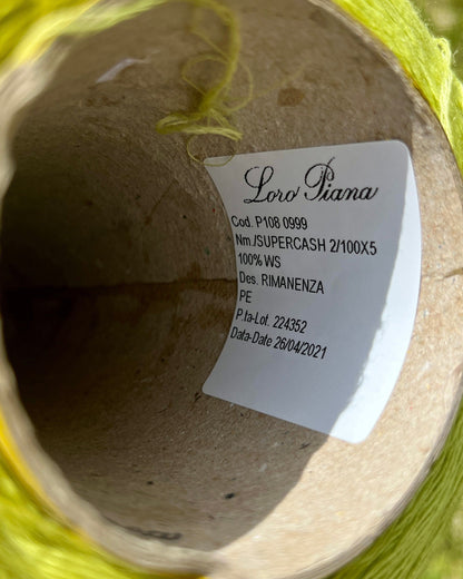 Loro Piana SUPERCASH 100% cashmere lace yarn in Fluo Lemon, iDOKNiT shop