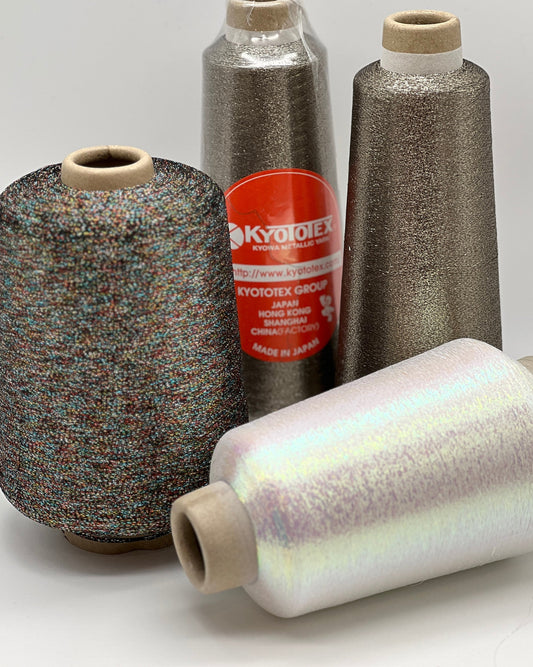 Kyototex Japanese metallic Lurex extra fine lace weight companion yarn from iDOKNiT