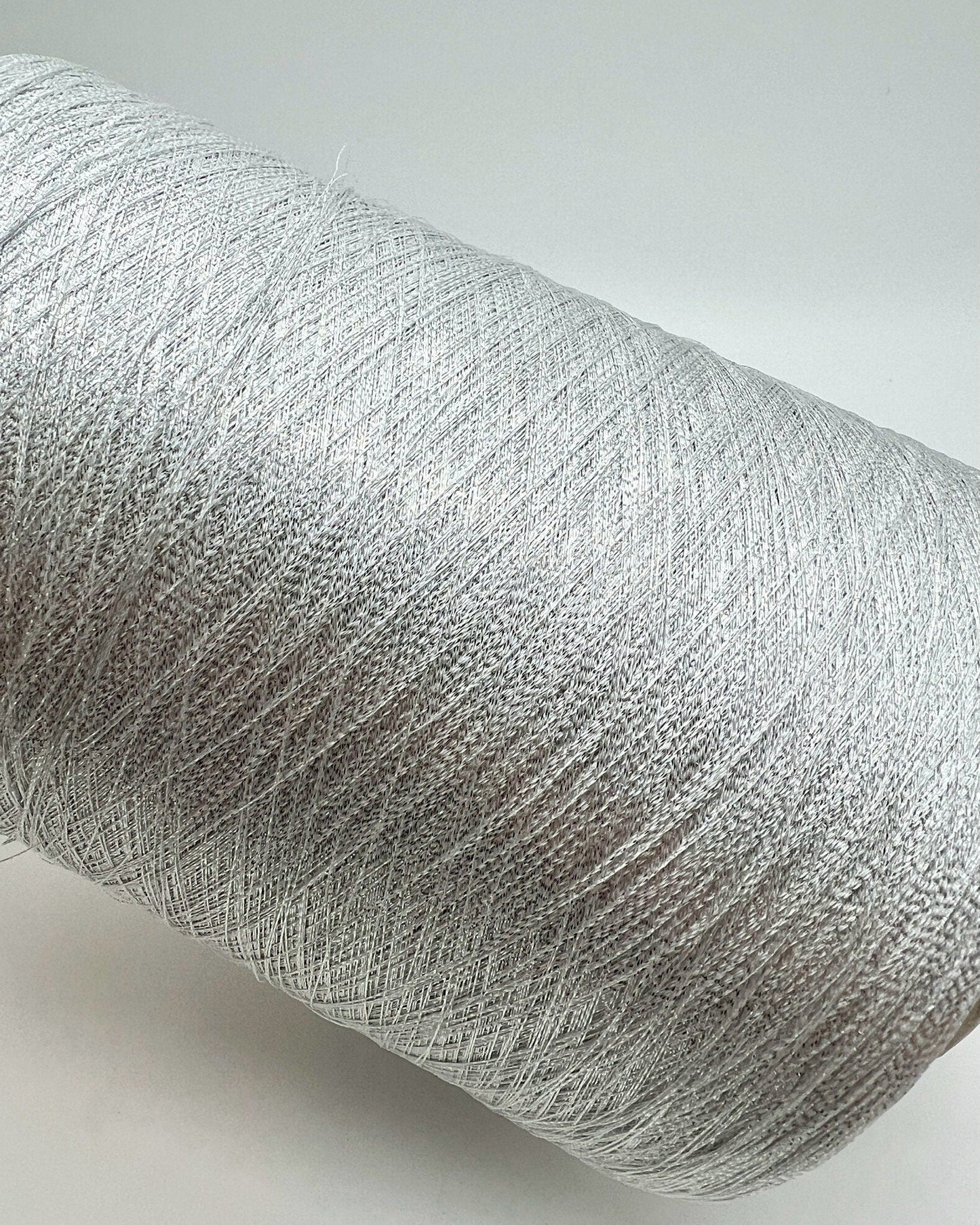 Close-up of viscose and lurex ultra-fine shimmer yarn — iDOKNiT Shop
