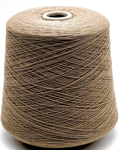 Spool of brown thread on a white background