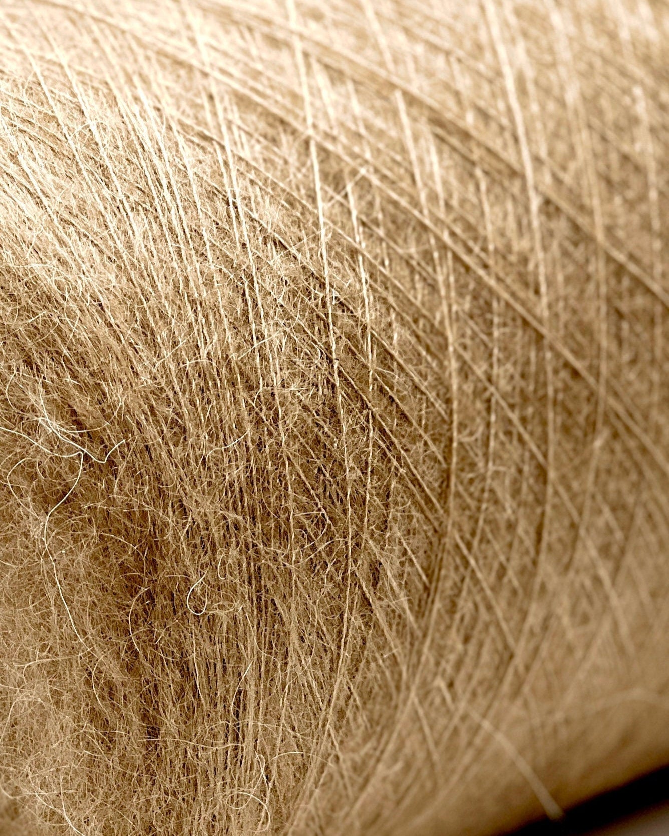 Close-up of a ball of brown yarn
