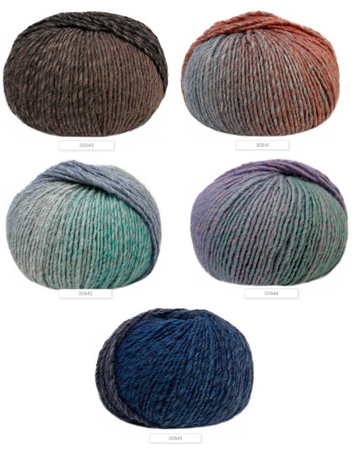 Luxury Lana Gatto CILE mouline gradient Aran yarn from Italy with soft wool acrylic blend for cozy sweaters, oversized cardigans, scarves, hats, and modern winter knitwear projects