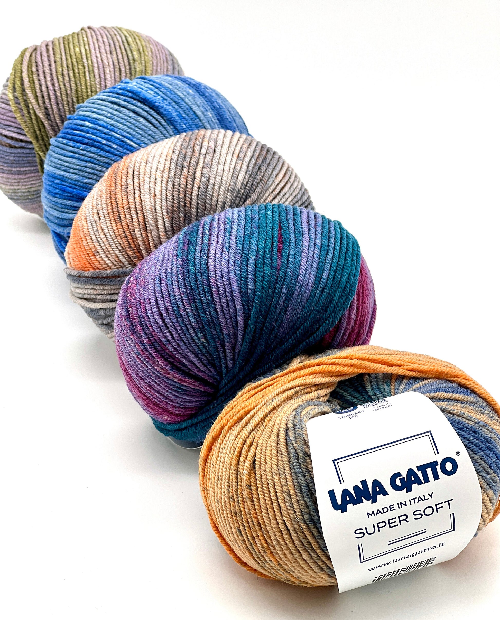 Lana Gatto SUPER SOFT Print Colors yarn ball – extra fine merino wool made in Italy