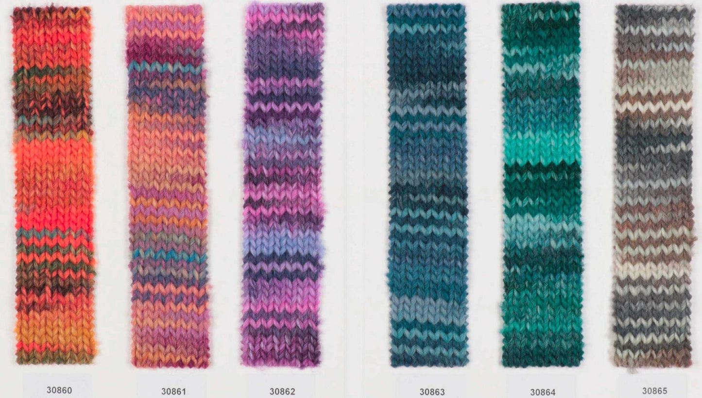 Lana Gatto MESSICO wool acrylic Aran yarn made in Italy with printed color transitions for sweaters cardigans scarves hats and cozy winter knitwear