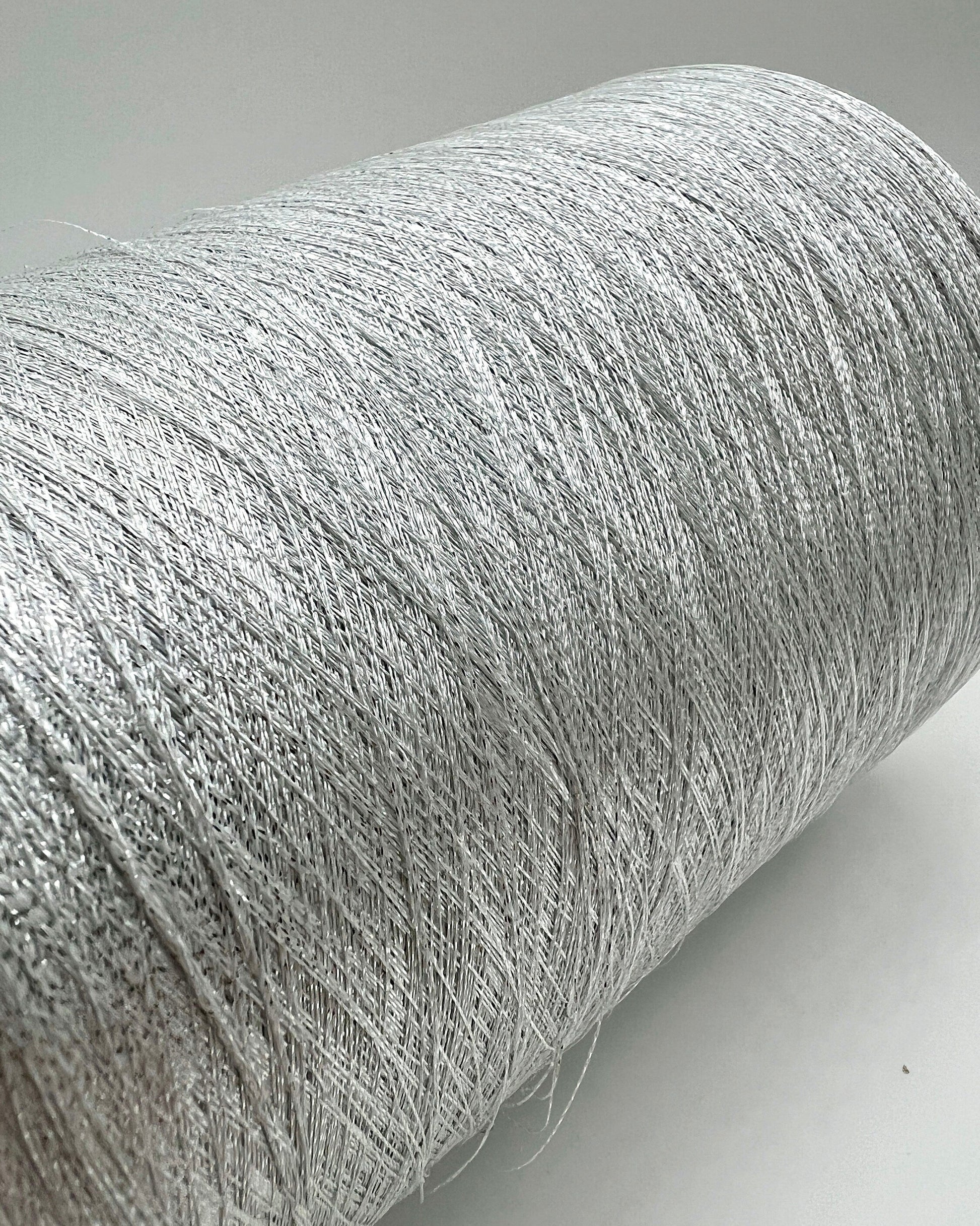 Close-up of viscose and lurex ultra-fine shimmer yarn — iDOKNiT Shop