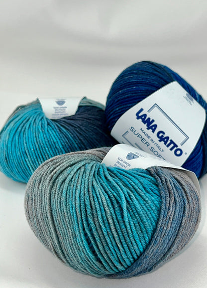 Lana Gatto SUPER SOFT Print Colors yarn ball – extra fine merino wool made in Italy
