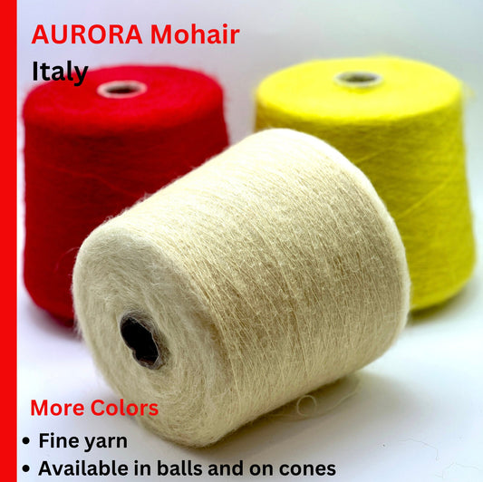 Мохеровая пряжа, AURORA, смесь мохера Superkid, итальянская пряжа, доступна в конусах или мотках, 1000 м/100 г (1094 ярда/3,52 унции)