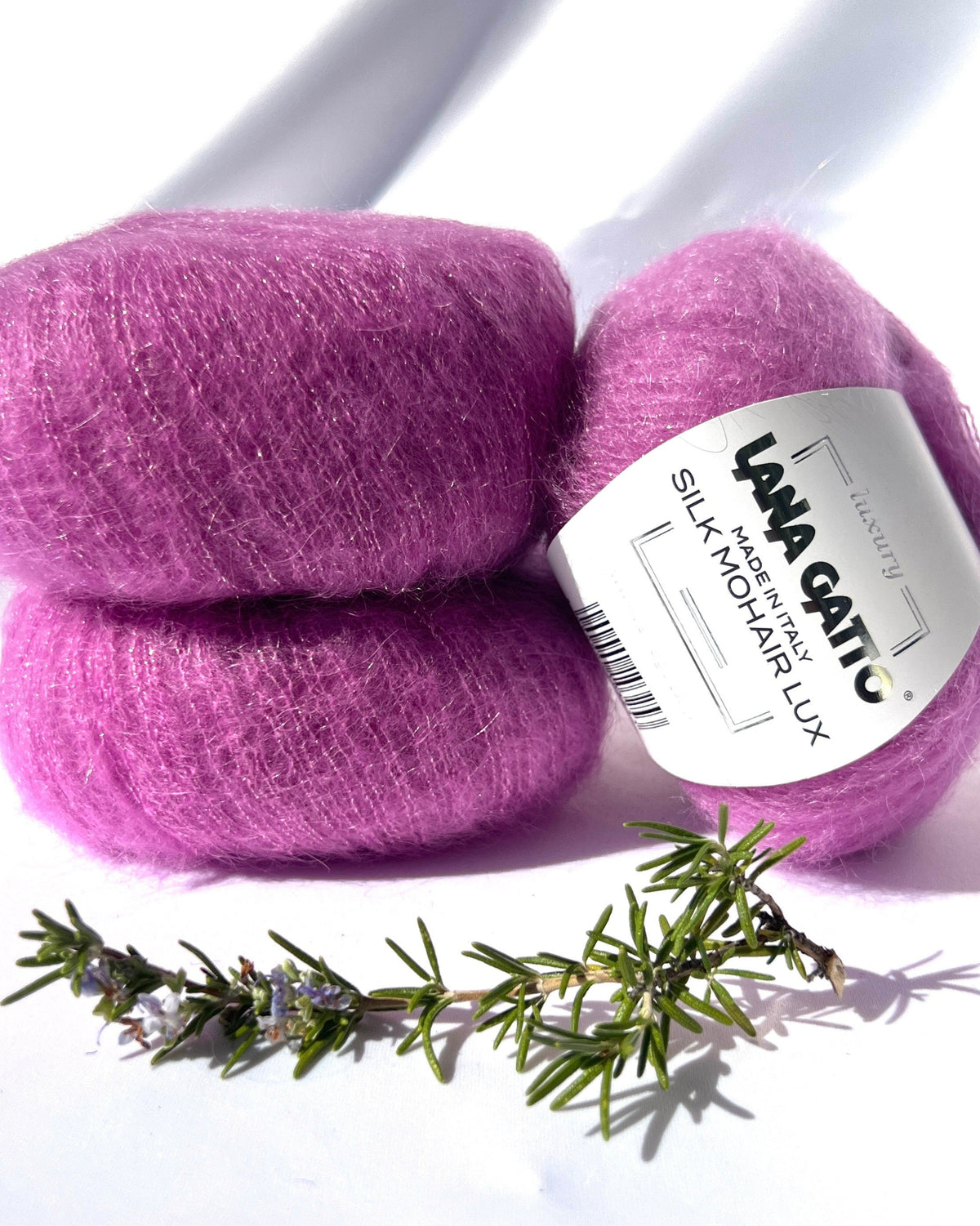 Lana Gatto Silk Mohair Lux 78 percent SuperKid Mohair 14 percent Silk with Lurex Italian lace weight yarn from iDOKNiT