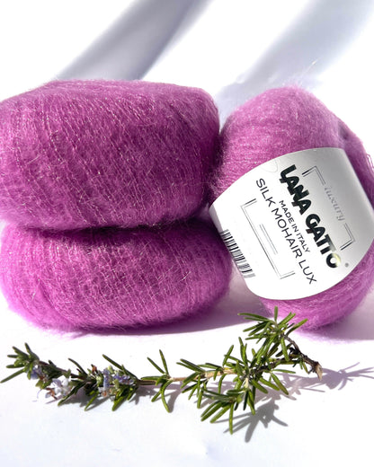 Lana Gatto Silk Mohair Lux 78 percent SuperKid Mohair 14 percent Silk with Lurex Italian lace weight yarn from iDOKNiT