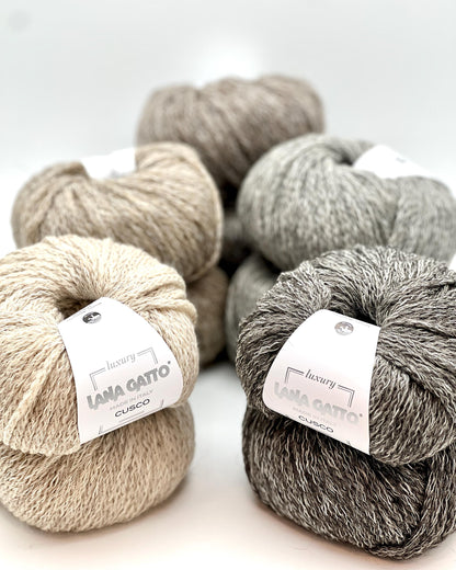 lana gatto cusco chunky chain yarn alpaca wool cotton italy 150m
luxury italian chain yarn lana gatto cusco alpaca wool cotton blend
soft chunky cable yarn for sweaters scarves hats lana gatto cusco
lana gatto cusco marled chain yarn natural beige gray brown tones
alpaca wool cotton chain construction yarn close-up texture italy