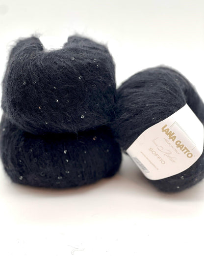 Lana Gatto Soffio alpaca merino wool sequined DK weight Italian yarn from iDOKNiT