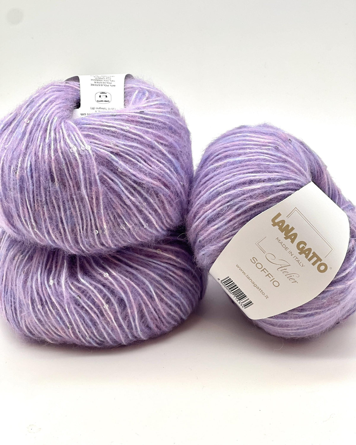 Lana Gatto Soffio alpaca merino wool sequined DK weight Italian yarn from iDOKNiT