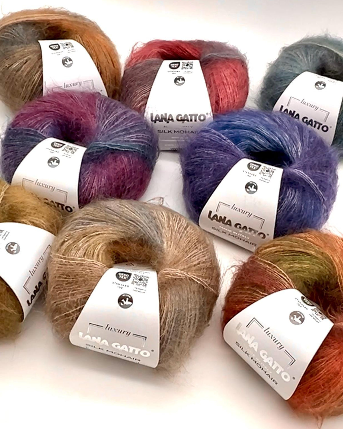 Lana Gatto Silk Mohair 75 percent SuperKid Mohair 25 percent Silk gradient lace weight yarn from iDOKNiT