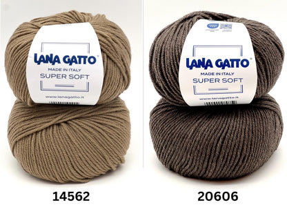SUPER SOFT, 100% Wool Knitting Yarn, Italian Yarn, Lana Gatto, Great for Machine and Hand Knitting, 50g/125m (137y)
