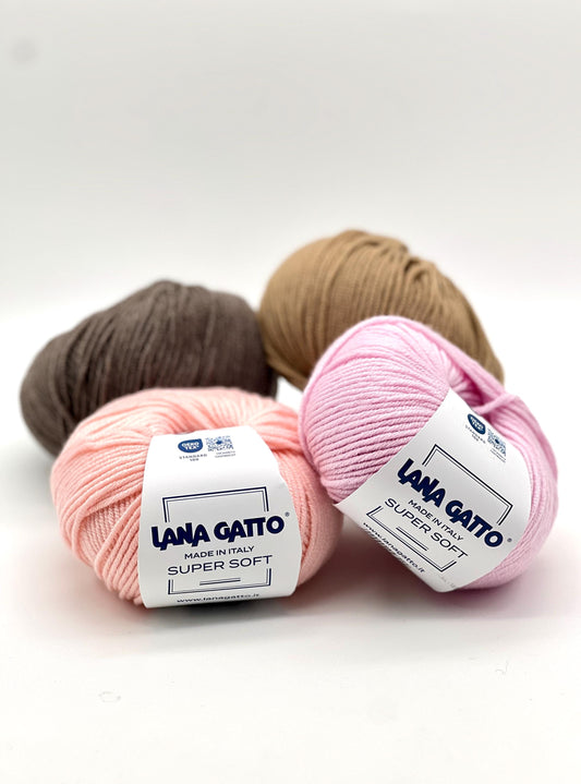SUPER SOFT, 100% Wool Knitting Yarn, Italian Yarn, Lana Gatto, Great for Machine and Hand Knitting, 50g/125m (137y)