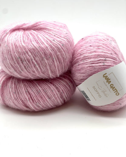 Lana Gatto Soffio alpaca merino wool sequined DK weight Italian yarn from iDOKNiT