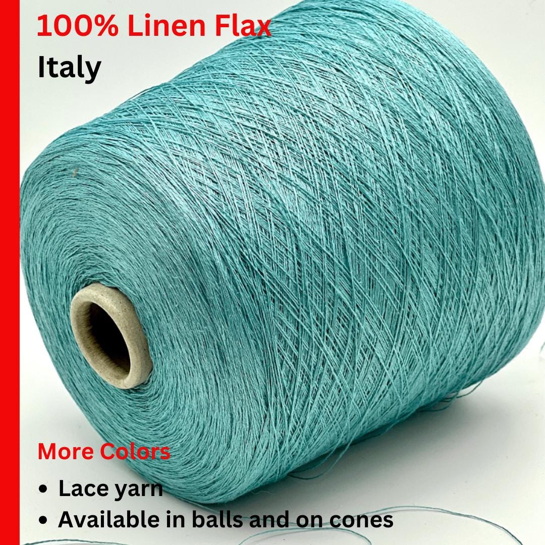 Luxury pure linen yarn TOSCOLINO by Toscano Italy
Italian lace weight linen yarn for summer knitting
100% pure linen yarn close up showing elegant texture
Fine Italian linen yarn for crochet weaving and lace knitting
Luxury breathable linen yarn for heirloom garments