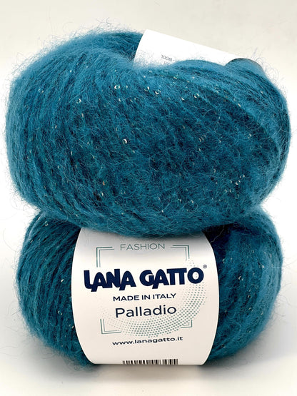 Paillettes Mohair Knitting Yarn, PALLADIO, Lana Gatto Limited Edition from Italy, DK - Worsted Weight, Soft Sparkling Yarn, 50g/95m (1.76oz/104y)