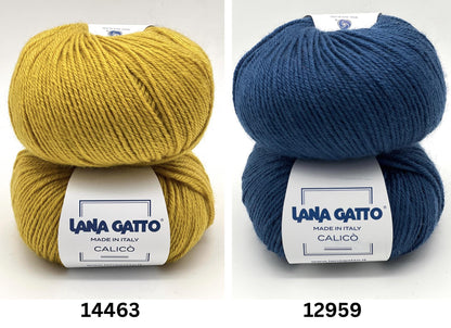 Lana Gatto Calico 50 percent virgin wool 50 percent acrylic shrinkproof DK weight Italian yarn from iDOKNiT
