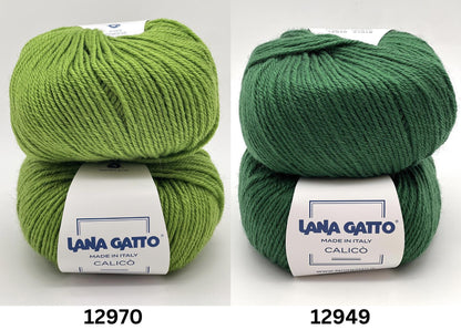 Lana Gatto Calico 50 percent virgin wool 50 percent acrylic shrinkproof DK weight Italian yarn from iDOKNiT
