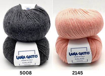 Lana Gatto Calico 50 percent virgin wool 50 percent acrylic shrinkproof DK weight Italian yarn from iDOKNiT