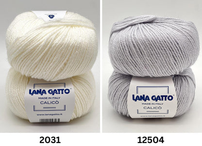Lana Gatto Calico 50 percent virgin wool 50 percent acrylic shrinkproof DK weight Italian yarn from iDOKNiT
