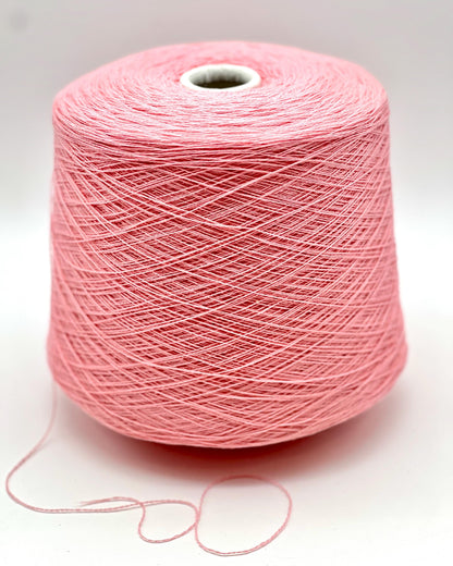 Exclusive iDOKNiT lace weight yarn, VIGOGNA by RiGo Italy. A high-quality blend of 10% cashmere and 90% merino wool in a 2/23 count, providing 1150m per 100g. Curated by iDOKNiT in 1276 Pink and 1277 Camel. Authentic Italian-made luxury fiber for ultra-soft, delicate garments with a refined finish.
