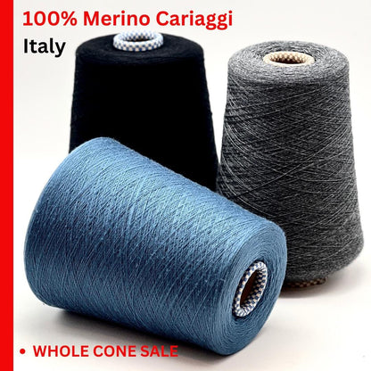 Cariaggi Pukaki extrafine merino wool lace weight yarn on original cone from iDOKNiT