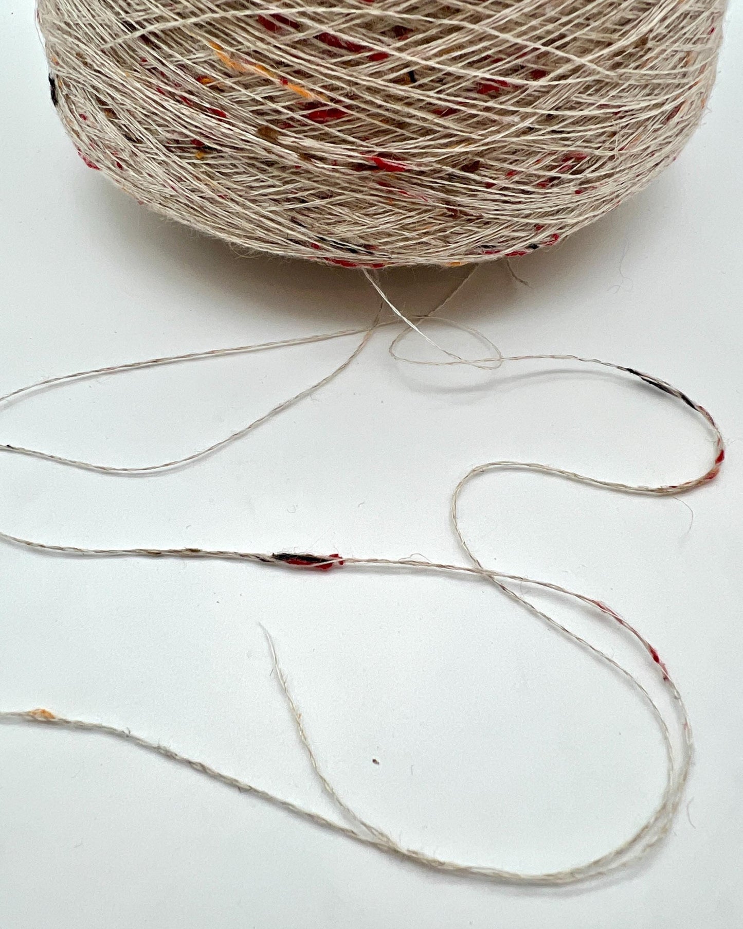 Profilo Flame linen viscose tweed lace weight yarn in balls from iDOKNiT