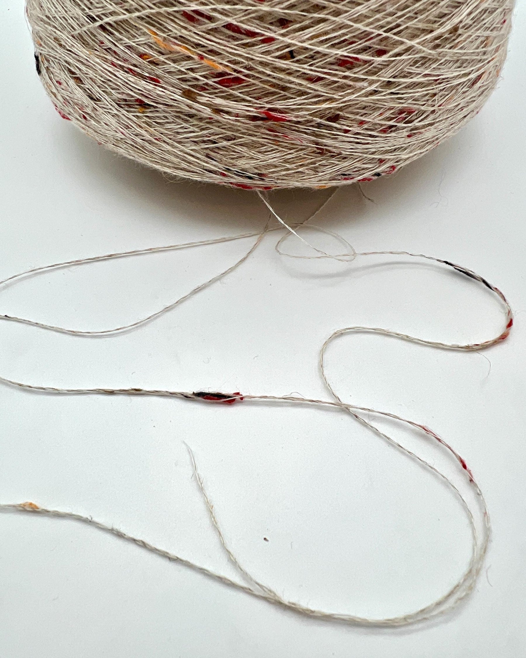 Profilo Flame linen viscose tweed lace weight yarn in balls from iDOKNiT