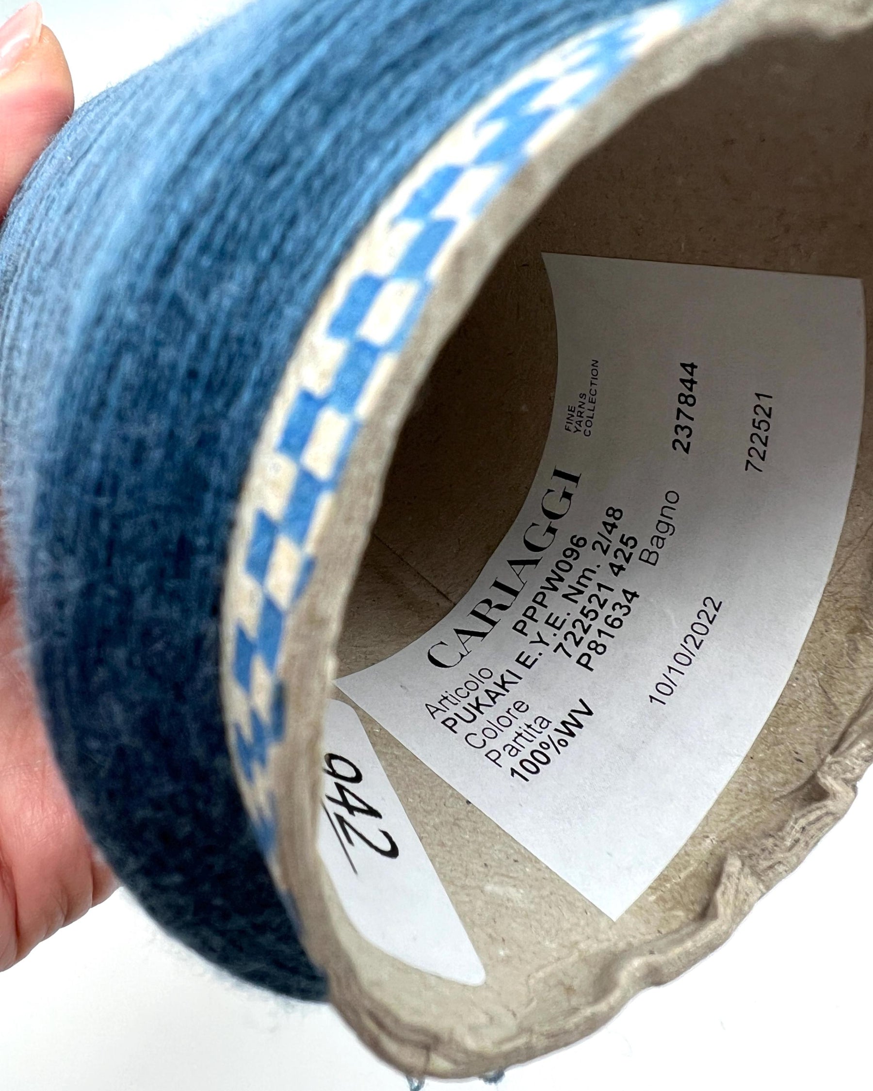 Cariaggi Pukaki extrafine merino wool lace weight yarn on original cone from iDOKNiT