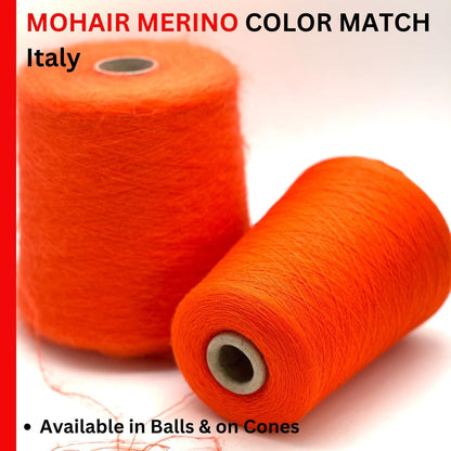 ILARIA AURORA mohair and WISH merino perfect color match
Luxury Italian mohair and merino lace yarns
Perfectly matched mohair and merino yarn colors for knitting
Italian Superkid mohair and extrafine merino yarn close up
Soft halo mohair with smooth merino yarn pairing