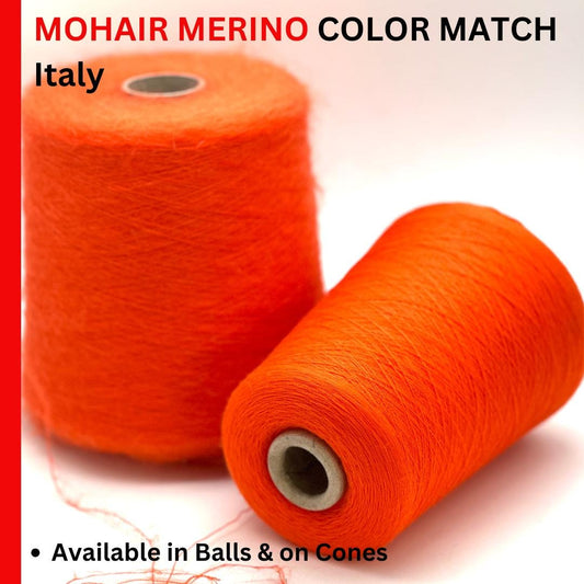 ILARIA AURORA mohair and WISH merino perfect color match
Luxury Italian mohair and merino lace yarns
Perfectly matched mohair and merino yarn colors for knitting
Italian Superkid mohair and extrafine merino yarn close up
Soft halo mohair with smooth merino yarn pairing