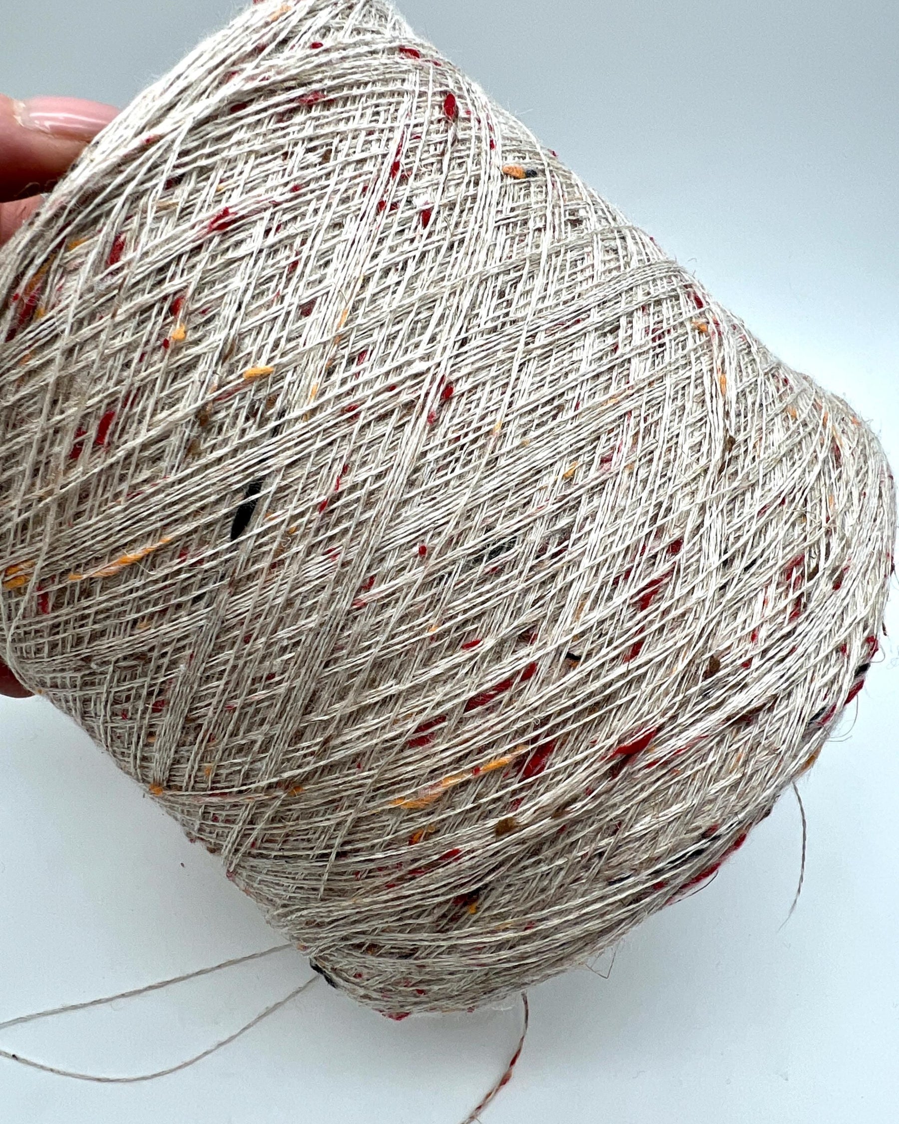Profilo Flame linen viscose tweed lace weight yarn in balls from iDOKNiT