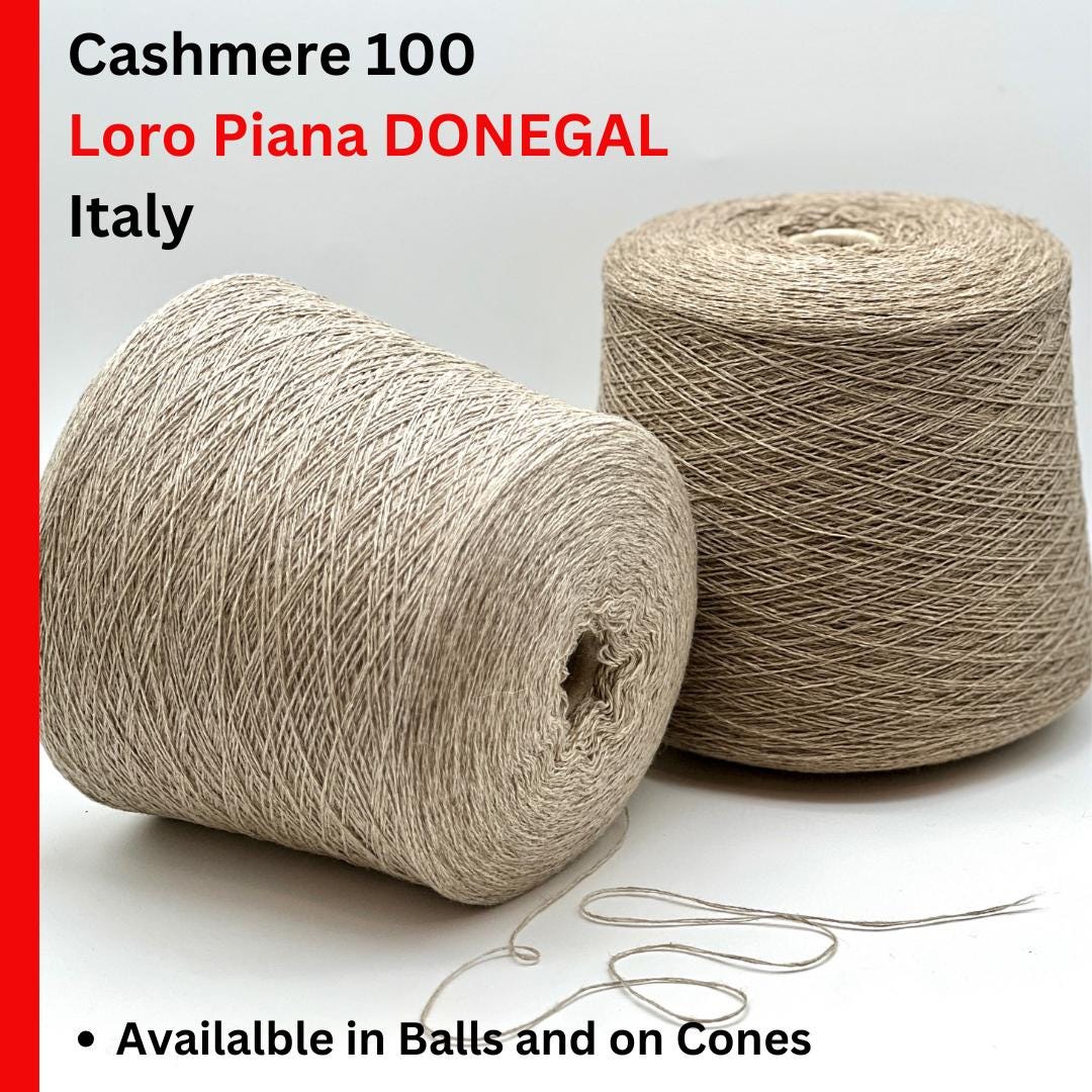 Loro Piana DONEGAL COARSEHAIR 100 percent pure Italian cashmere yarn ball and cone from iDOKNiT