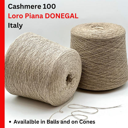 Loro Piana DONEGAL COARSEHAIR 100 percent pure Italian cashmere yarn ball and cone from iDOKNiT