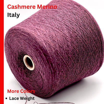 Hilo de merino de cachemira SIRIO, hilo italiano premium de Profilo, disponible en ovillos y conos, grosor de encaje, 100 g/1500 m