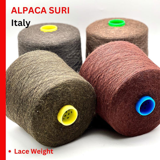 ALPACA SURI Yarn, Premium Italian Yarn by Profilo, Available in Balls and on Cones, Extra Fine Weight, 1400m/100g (1531y)