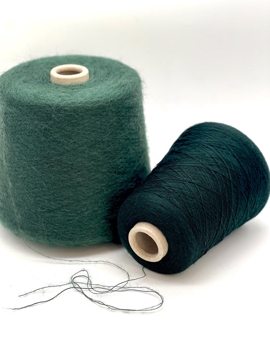 AURORA Mohair and Merino Yarn, Premium Italian Yarn in Matching Color Mix, Available on Cones or in Balls, Ideal for Lace Knitting, Weight Varies