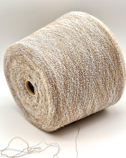 Elite iDOKNiT luxury micro-bouclé yarn, BABY15 by Polipeli Italy. 79% baby alpaca lace weight, Nm 14500. Authentic Italian-made fine airy loop yarn curated by iDOKNiT for professional knitting.