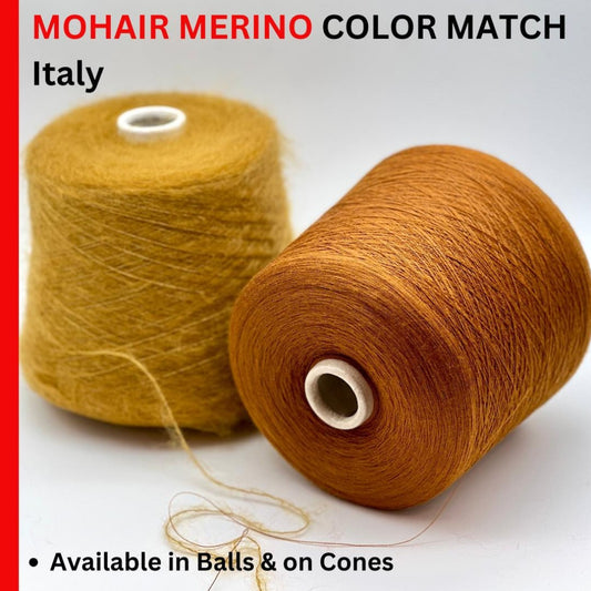 Silk Mohair and WISH Merino color-matched Italian yarns, iDOKNiT shop