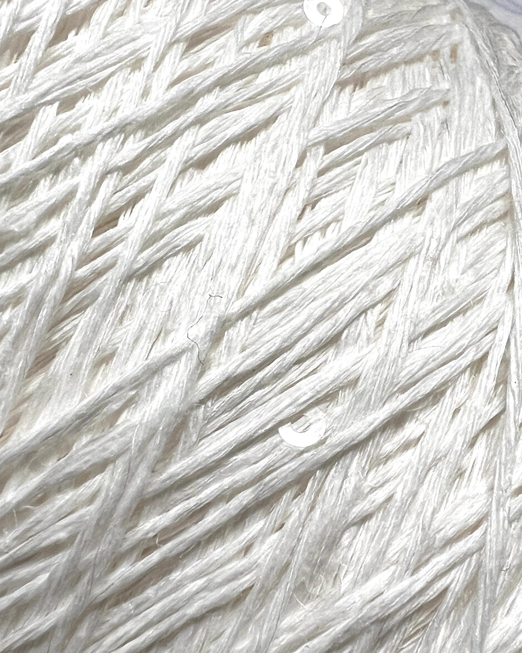 GG Filati BELLINO Italian linen sequin yarn with clear paillettes, lace weight yarn for tops, shawls, cardigans, and summer knitwear.