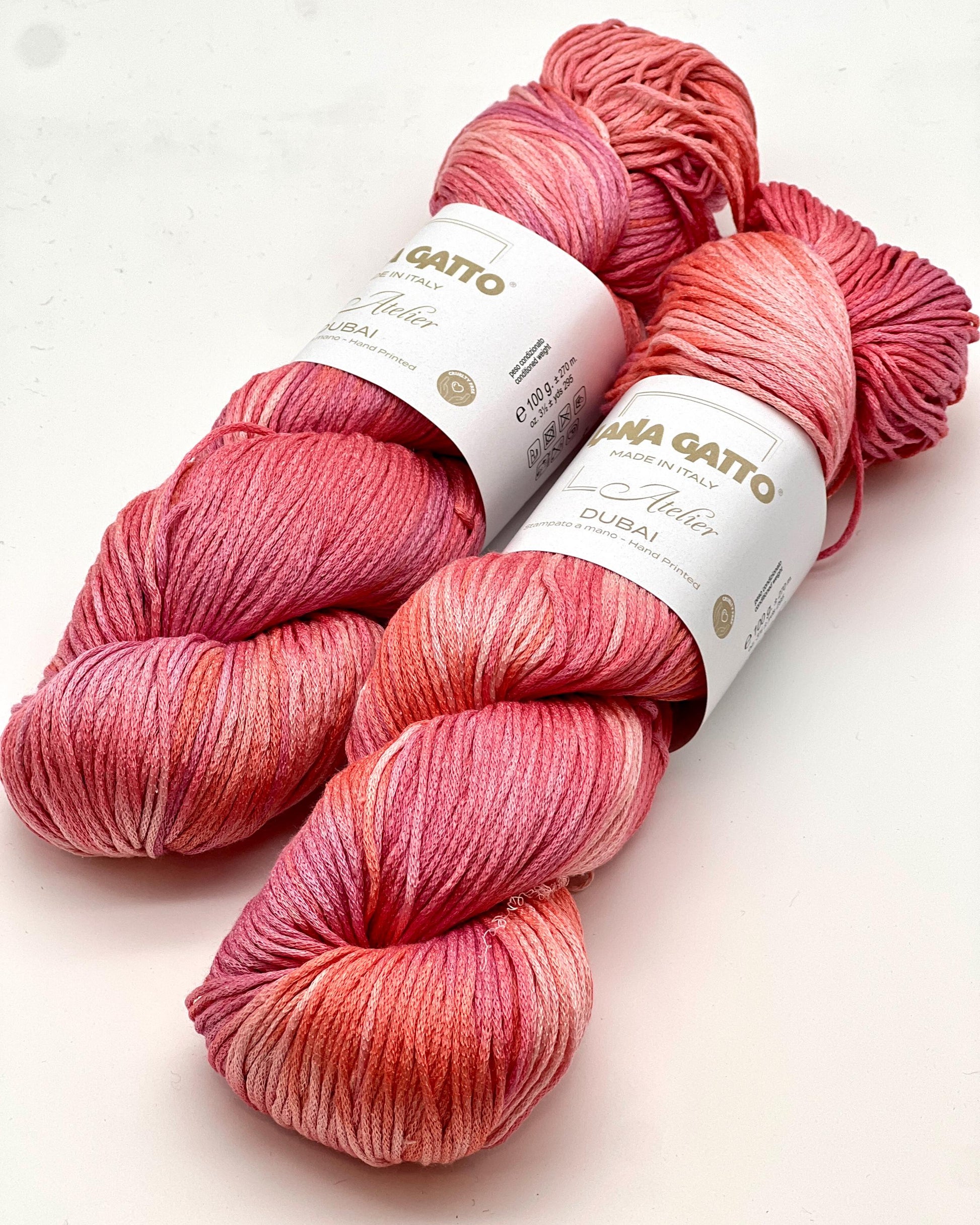 Lana Gatto DUBAI premium 72% Seta Silk and 28% Organic Cotton Italian sport weight yarn, hand-dyed for luxury summer knitting and crochet at iDOKNiT.