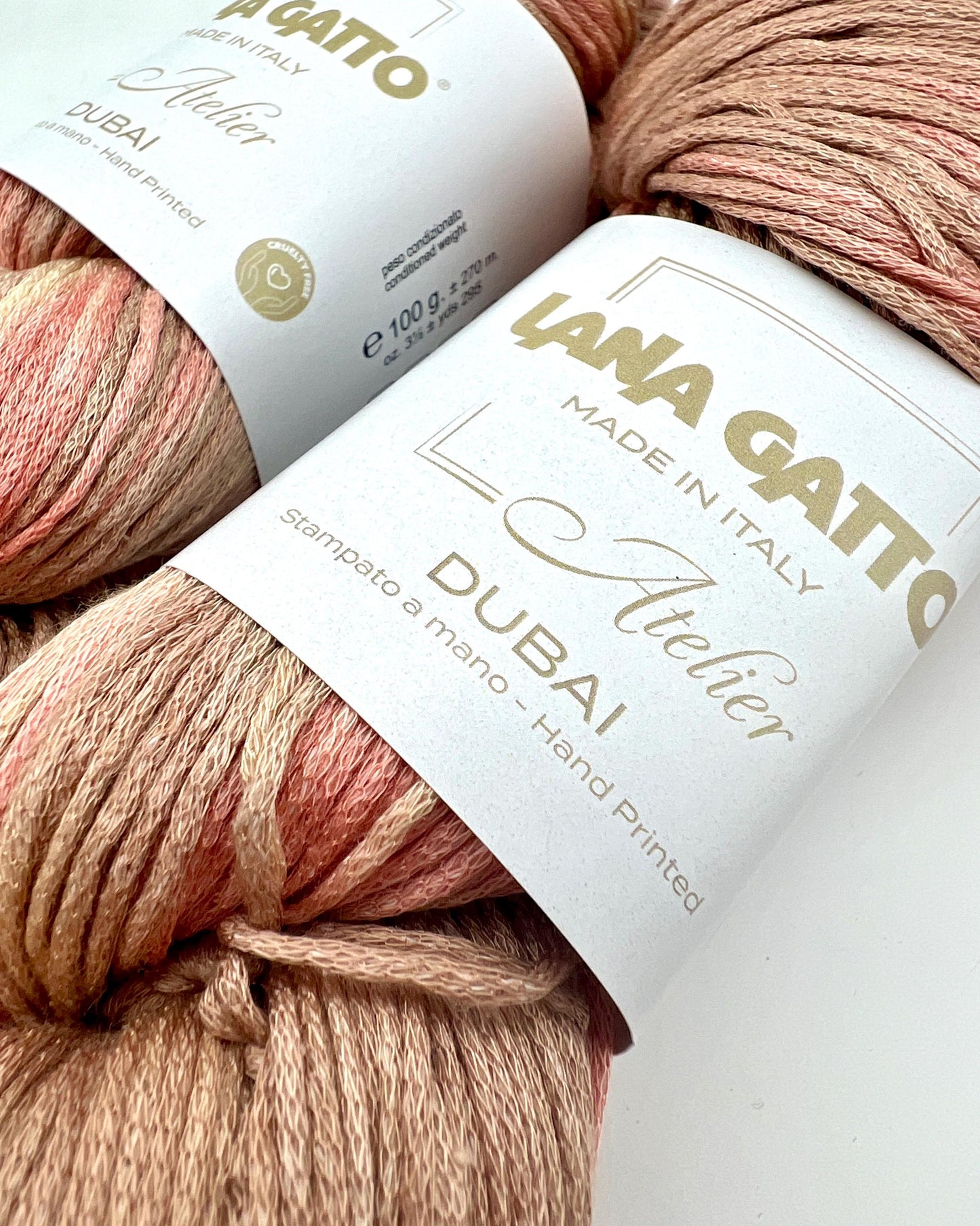 Lana Gatto DUBAI premium 72% Seta Silk and 28% Organic Cotton Italian sport weight yarn, hand-dyed for luxury summer knitting and crochet at iDOKNiT.
