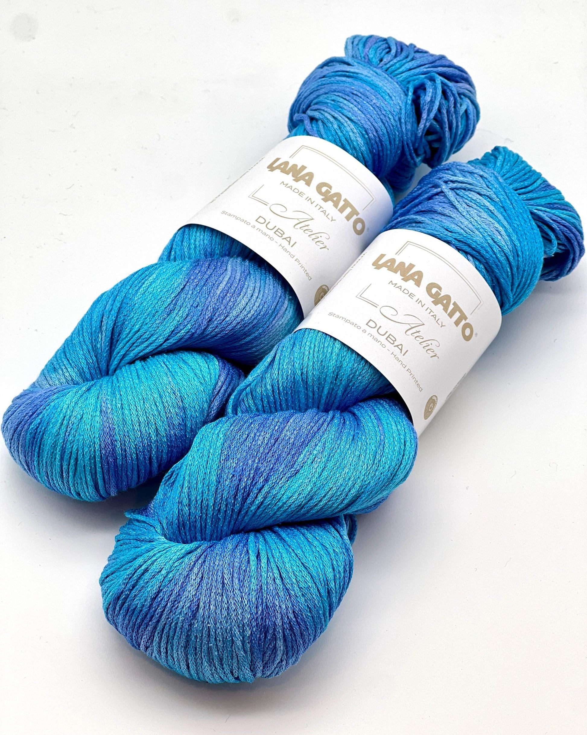 Lana Gatto DUBAI premium 72% Seta Silk and 28% Organic Cotton Italian sport weight yarn, hand-dyed for luxury summer knitting and crochet at iDOKNiT.