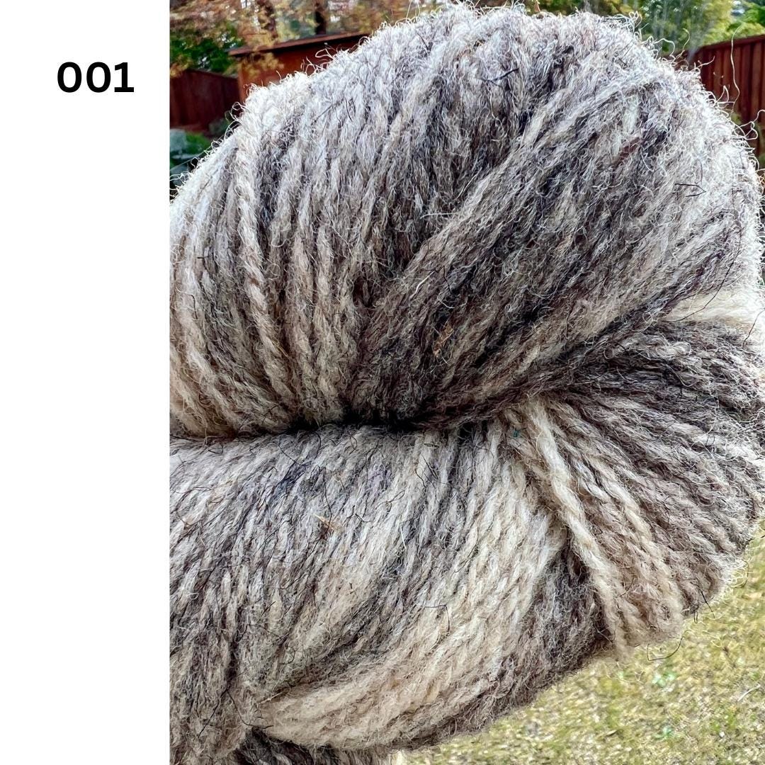 Exclusive iDOKNiT rare heritage yarn, 100% Romanov Sheep Wool 6.2 from Paces Vilnas Fabrika, Latvia. A professionally spun 6/2 two-ply DK weight that offers superior body and stability compared to single-ply versions while retaining 70% natural lanolin. Curated by iDOKNiT in natural grey and tweed-depth dyed shades for high-warmth, weather-resistant heritage sweaters and robust outdoor accessories.