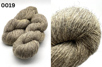 Exclusive iDOKNiT rustic fingering weight yarn, Romanov Sheep Wool from Paces Vilnas Fabrika, Latvia. 100% pure Romanov wool traditionally processed to retain 70% natural lanolin for extreme durability and weather resistance. Single-ply construction providing 420m per 100g. Curated by iDOKNiT in natural and tweed-effect dyed shades for heritage-style, hearty knitwear.