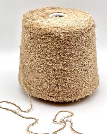 RiGo MANDORLO Italian grass yarn made from silk and merino wool, luxury textured fingering weight yarn for sweaters, shawls, and accessories.