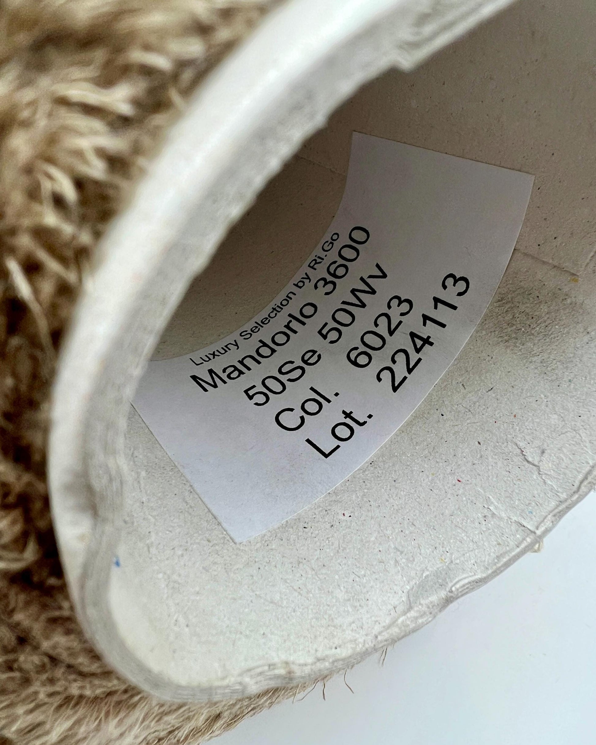 RiGo MANDORLO Italian grass yarn made from silk and merino wool, luxury textured fingering weight yarn for sweaters, shawls, and accessories.